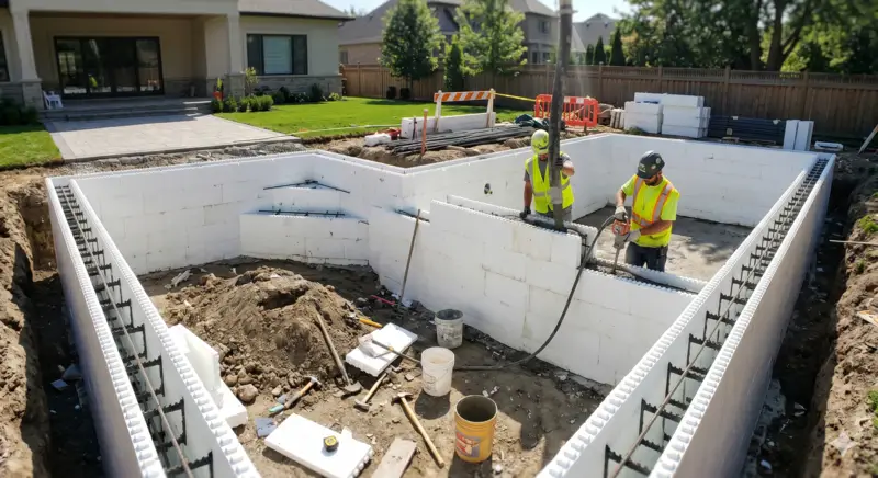 Custom ICF pool construction by Goshen Solutions